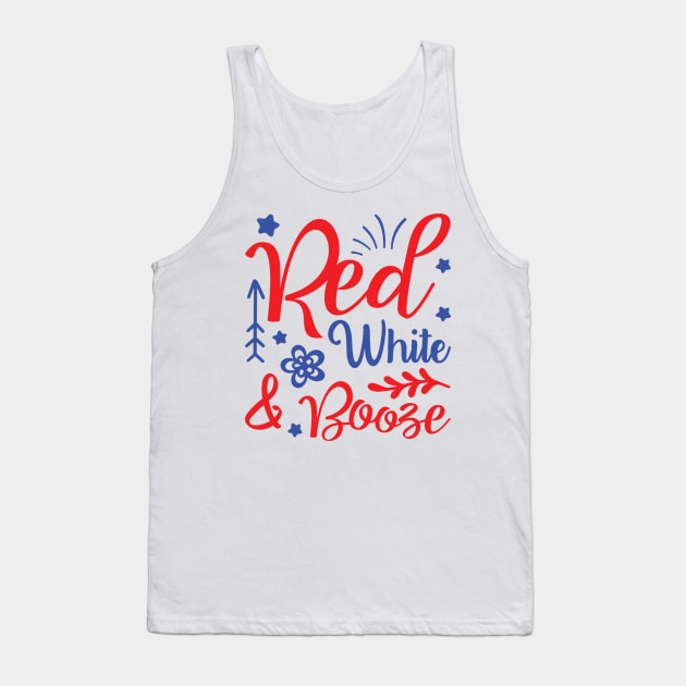 Red White And Booze Tank Top by hallyupunch